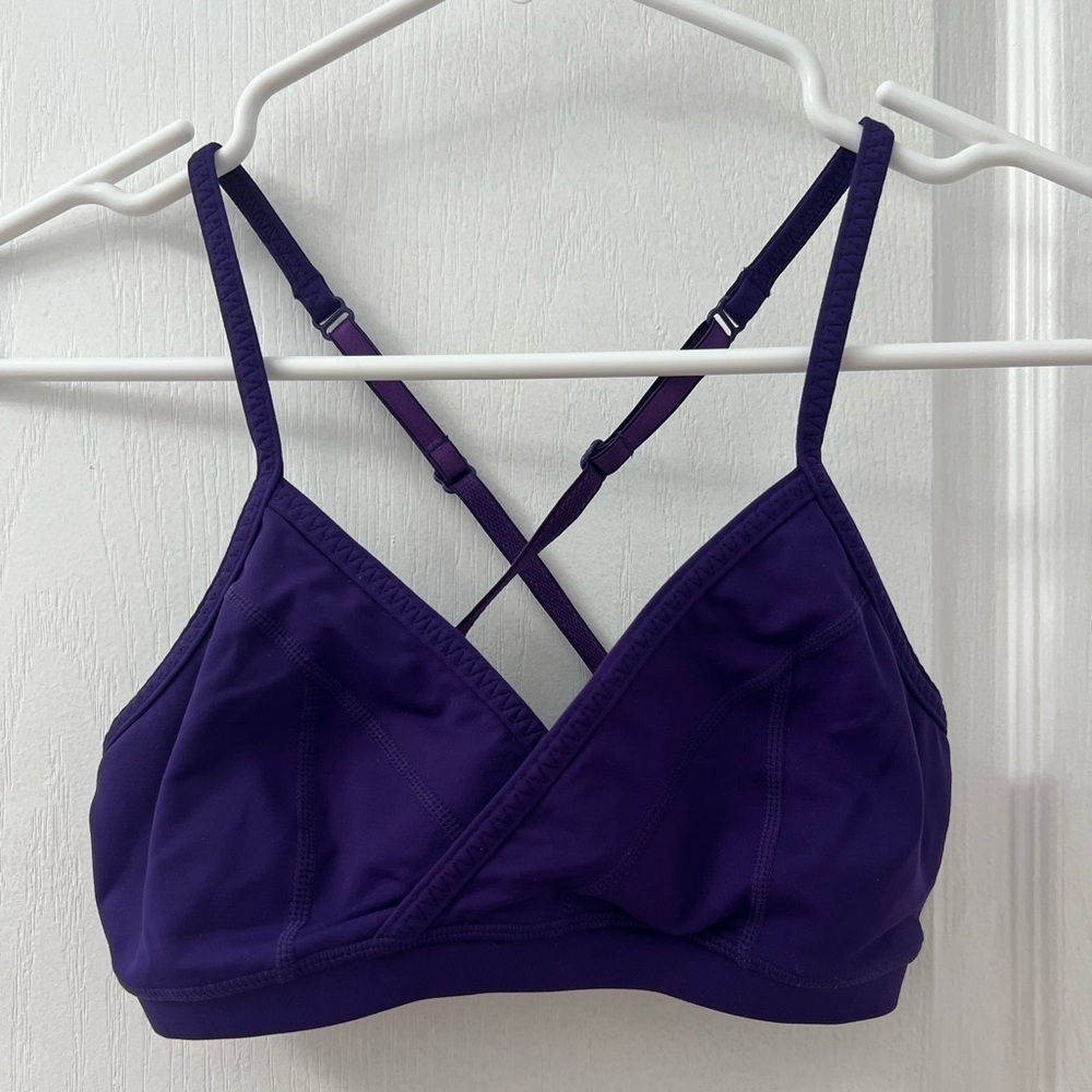 Lululemon Purple Triangle Eagle Yoga Bra with Cross-Straps (Size 4)